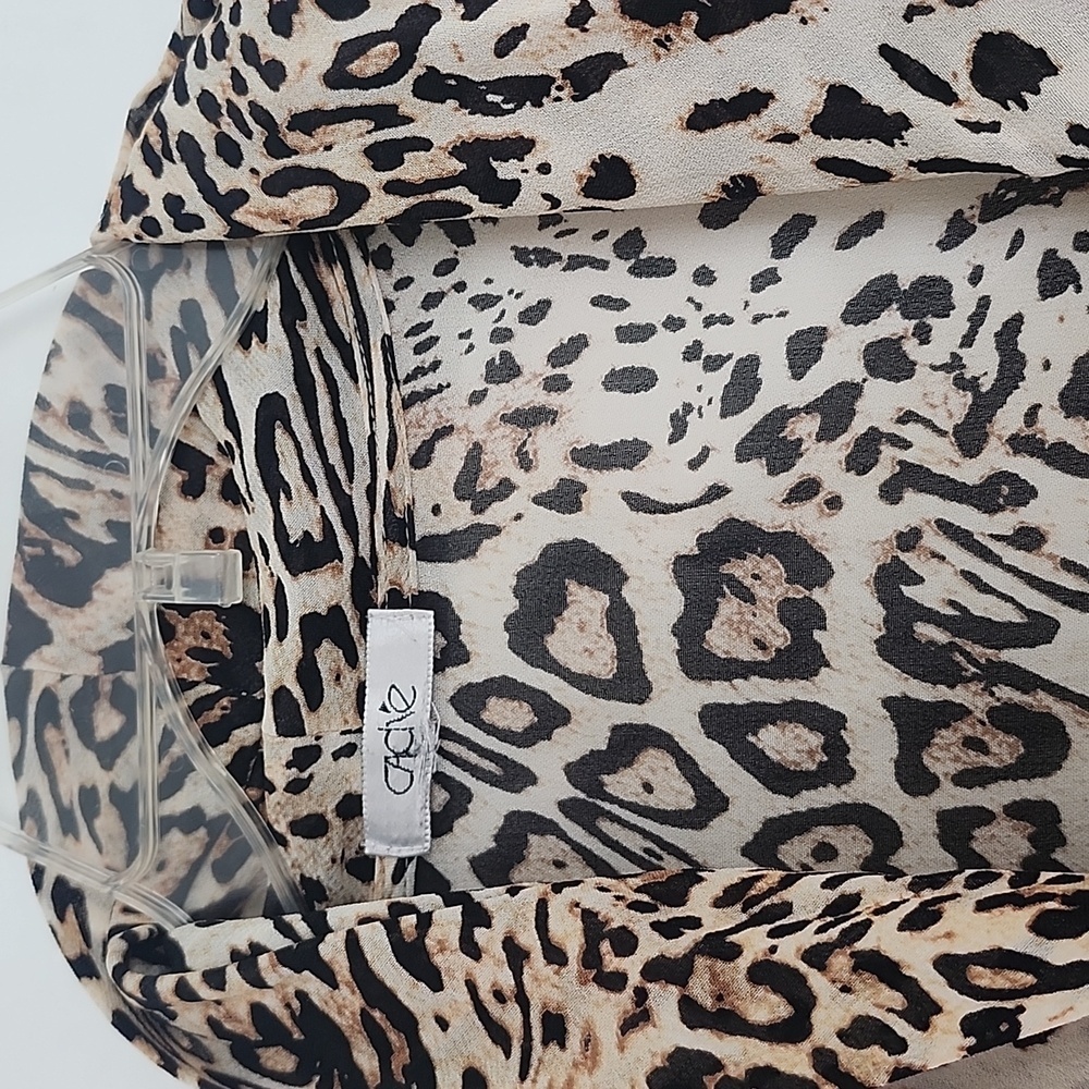 Vintage Cache Bodysuit Plunge V Neck Animal Print Long Sleeves Top Size M - Picture 2 of 13